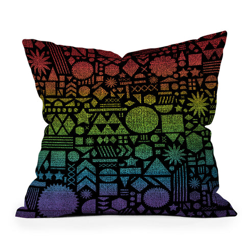Nick Nelson Modern Elements With Spectrum Throw Pillow
