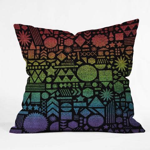 Nick Nelson Modern Elements With Spectrum Outdoor Throw Pillow