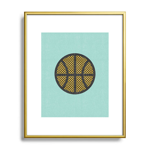 Nick Nelson Op Art Basketball Metal Framed Art Print