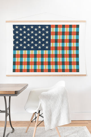 Nick Nelson Plaid Flag Art Print And Hanger
