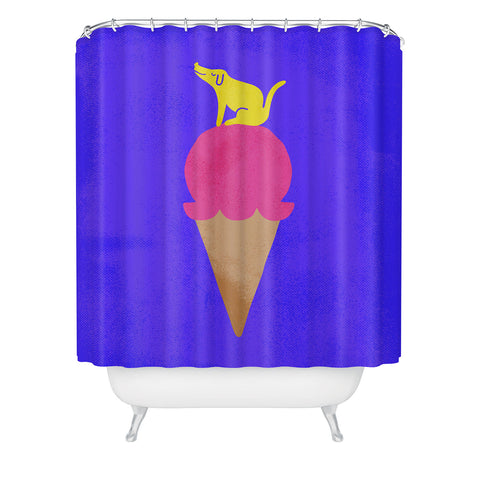 Nick Nelson Pup and Cone Shower Curtain
