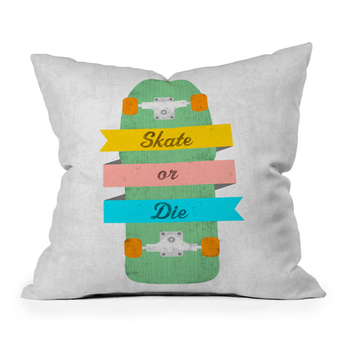 Nick Nelson Skate Or Die Throw Pillow