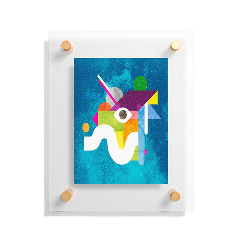 Nick Nelson Space Face Blue Floating Acrylic Print