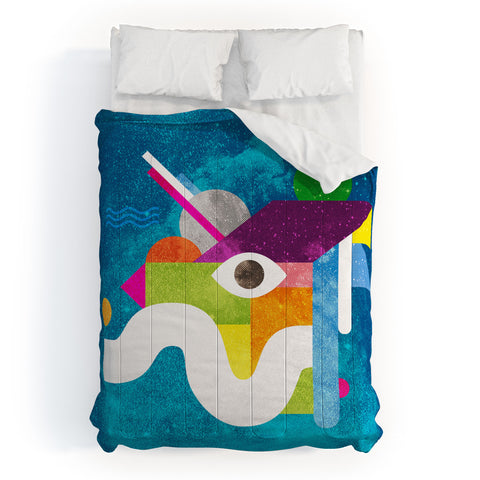 Nick Nelson Space Face Blue Comforter