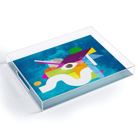 Nick Nelson Space Face Blue Acrylic Tray