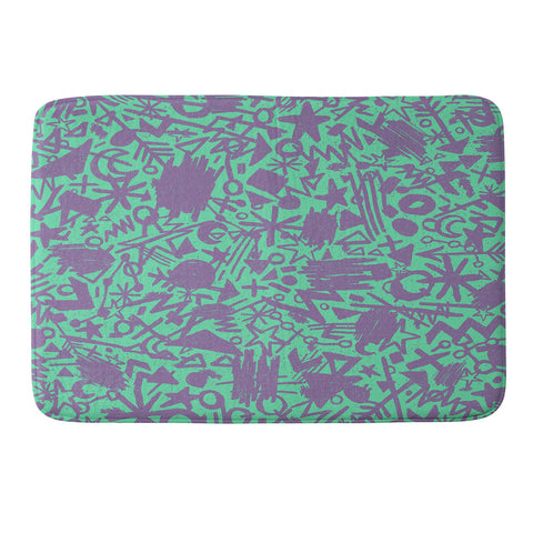 Nick Nelson Turquoise Synapses Memory Foam Bath Mat