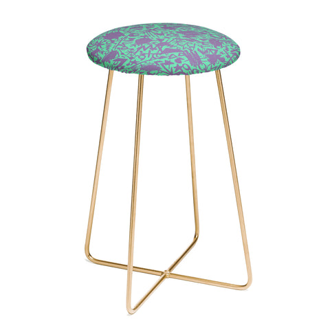 Nick Nelson Turquoise Synapses Counter Stool