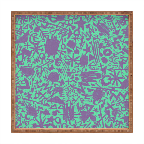 Nick Nelson Turquoise Synapses Square Tray