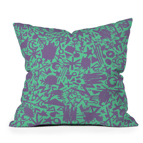 Nick Nelson Turquoise Synapses Throw Pillow