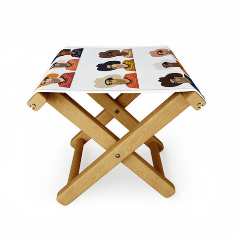 Nick Quintero Abstract Cowboy Multicultural Folding Stool