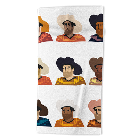 Nick Quintero Abstract Cowboy Multicultural Beach Towel