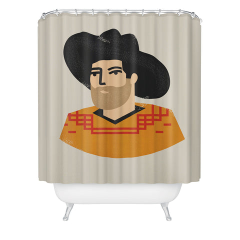 Nick Quintero Abstract Cowboy Shower Curtain