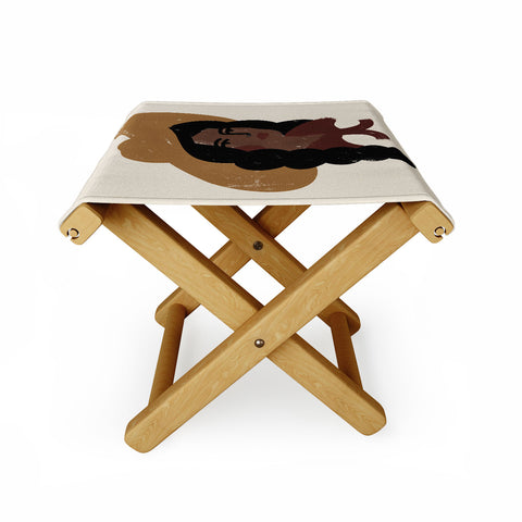 Nick Quintero Abstract Cowgirl 3 Folding Stool