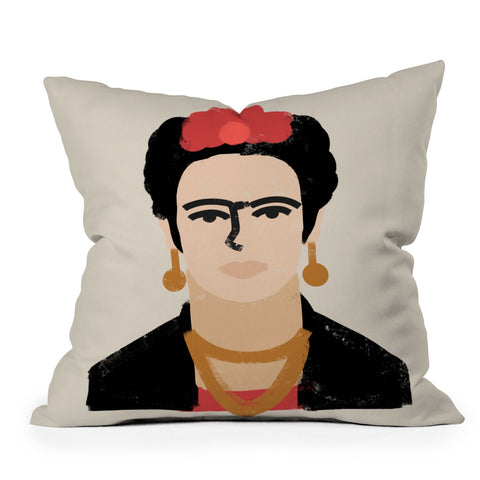 Nick Quintero Abstract Frida Throw Pillow