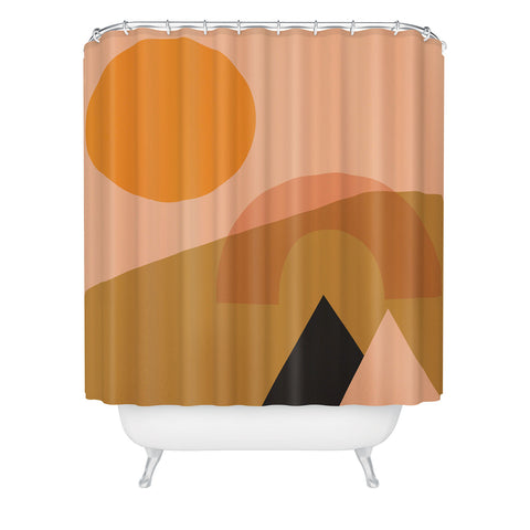 Nick Quintero Abstract Hiking Shapes Shower Curtain