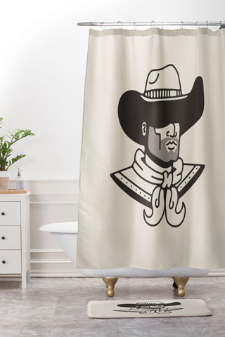 Nick Quintero Faceless Cowboy Shower Curtain And Mat
