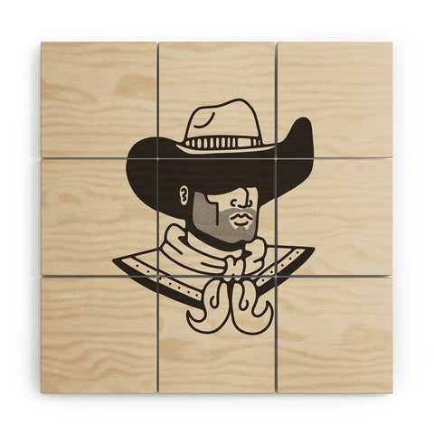 Nick Quintero Faceless Cowboy Wood Wall Mural