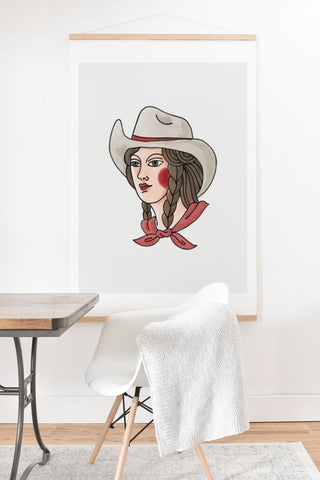 Nick Quintero Marker Cowgirl Art Print And Hanger