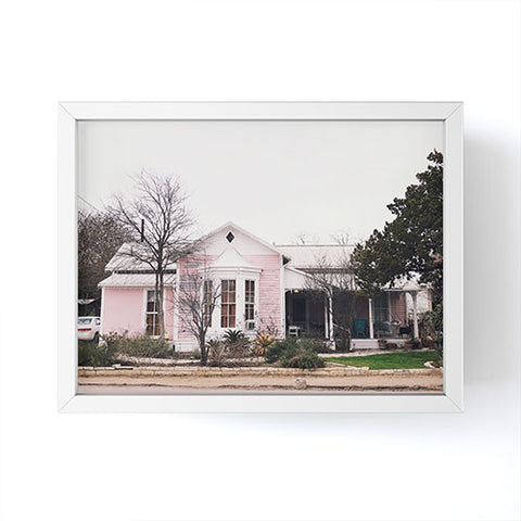 Nick Quintero Pink House Gruene TX Framed Mini Art Print