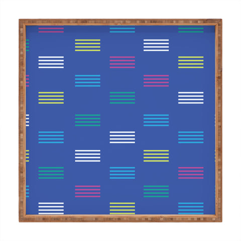 Nick Quintero Retro Color Hash Pattern Square Tray