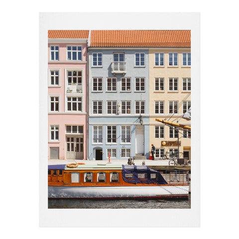 Ninasclicks Copenhagen Pastel Nyhavn houses and boat Art Print