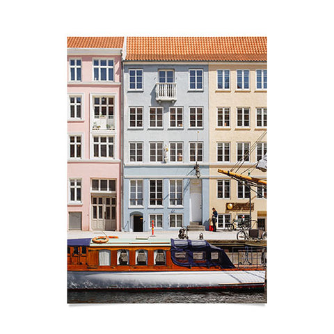 Ninasclicks Copenhagen Pastel Nyhavn houses and boat Poster