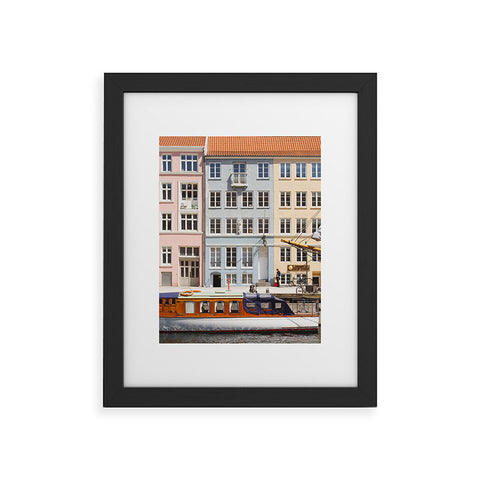 Ninasclicks Copenhagen Pastel Nyhavn houses and boat Framed Art Print