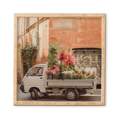 Ninasclicks Rome cute van with lots of flowers Framed Wall Art