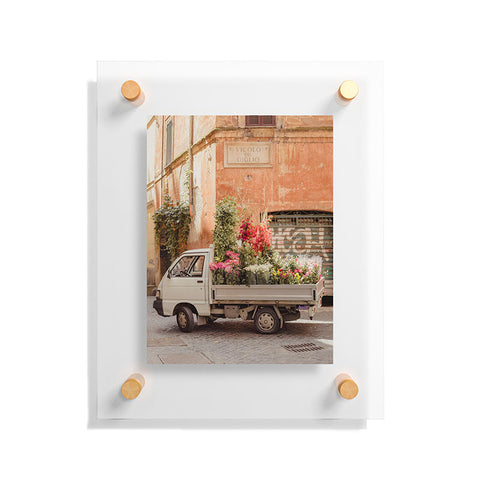 Ninasclicks Rome cute van with lots of flowers Floating Acrylic Print