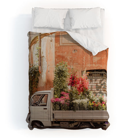 Ninasclicks Rome cute van with lots of flowers Comforter