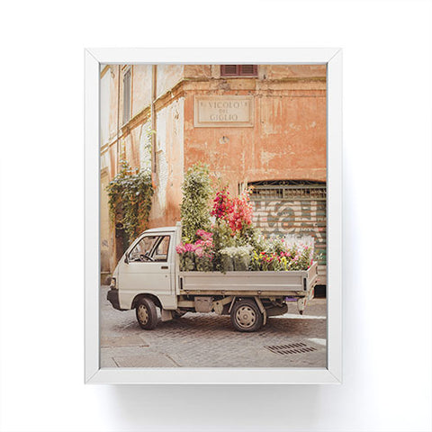 Ninasclicks Rome cute van with lots of flowers Framed Mini Art Print