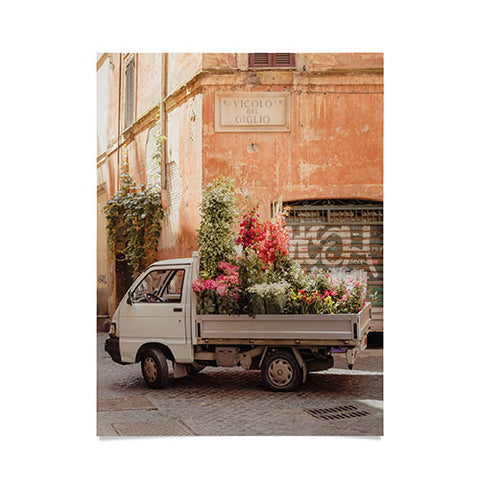 Ninasclicks Rome cute van with lots of flowers Poster