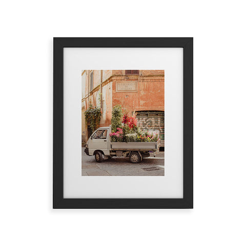 Ninasclicks Rome cute van with lots of flowers Framed Art Print