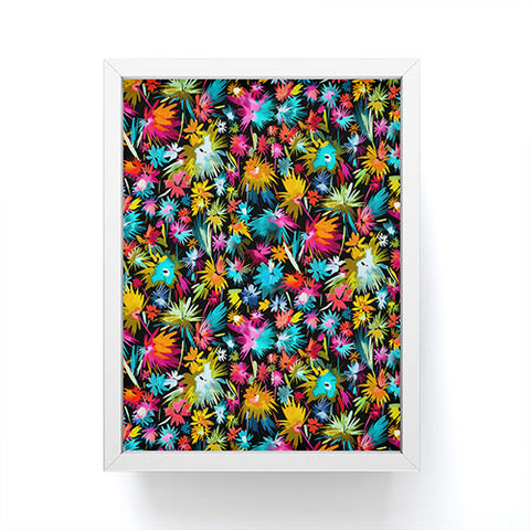 Ninola Design Abstract Flowers Neon Jungle Framed Mini Art Print