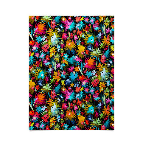 Ninola Design Abstract Flowers Neon Jungle Poster
