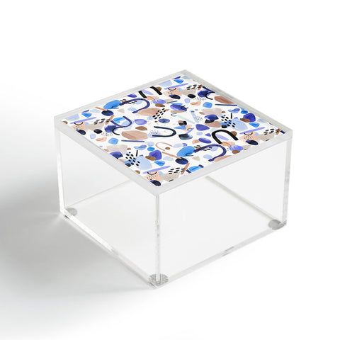 Ninola Design Abstract geo shapes Blue Acrylic Box