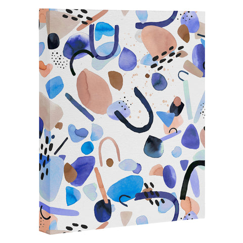 Ninola Design Abstract geo shapes Blue Art Canvas