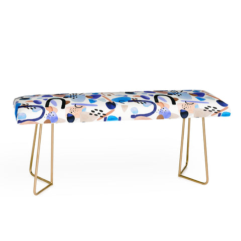 Ninola Design Abstract geo shapes Blue Bench