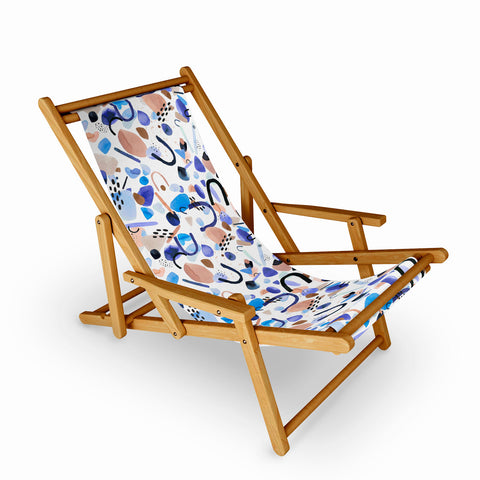 Ninola Design Abstract geo shapes Blue Sling Chair
