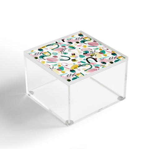 Ninola Design Abstract geo shapes Green Acrylic Box