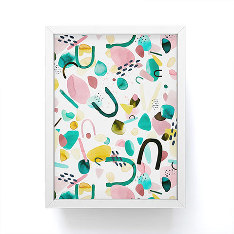 Ninola Design Abstract geo shapes Green Framed Mini Art Print