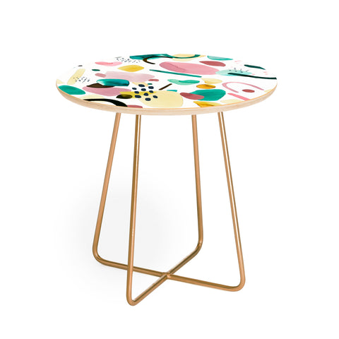 Ninola Design Abstract geo shapes Green Round Side Table