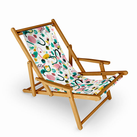 Ninola Design Abstract geo shapes Green Sling Chair