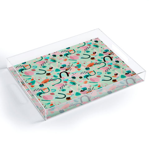 Ninola Design Abstract geo shapes Spring Acrylic Tray