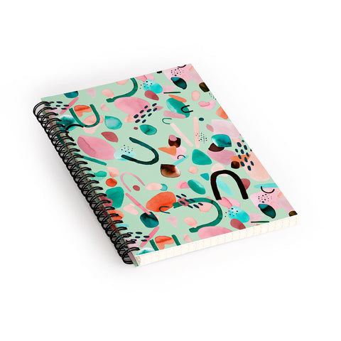 Ninola Design Abstract geo shapes Spring Spiral Notebook
