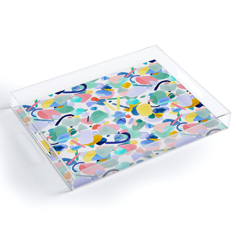 Ninola Design Abstract geometry dream Multicolored Acrylic Tray