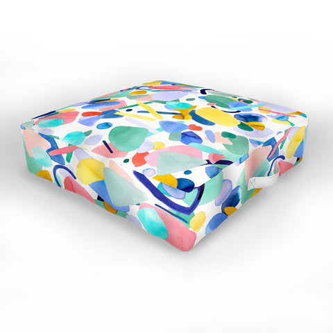Ninola Design Abstract geometry dream Multicolored Outdoor Floor Cushion