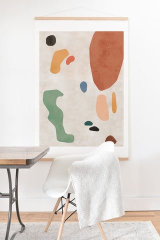 Ninola Design Abstract Shapes Terracota Art Print And Hanger