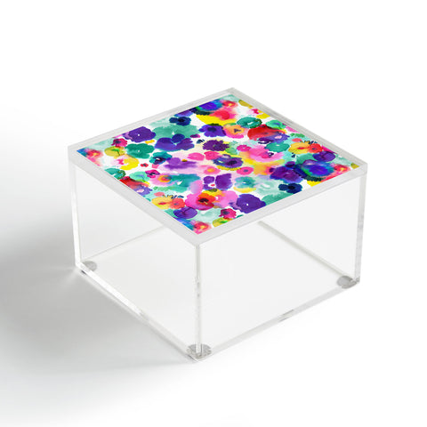 Ninola Design Abstract spring blooms watercolor Acrylic Box