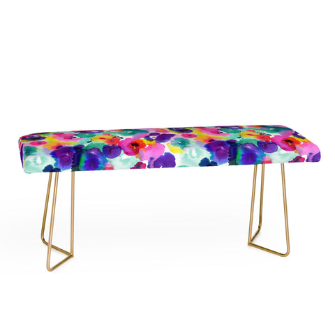 Ninola Design Abstract spring blooms watercolor Bench